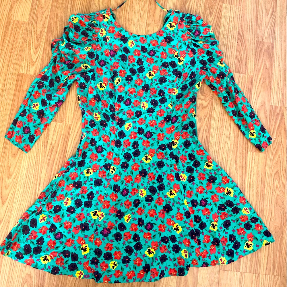 NWT ZARA women’s floral woven dress. Sz L